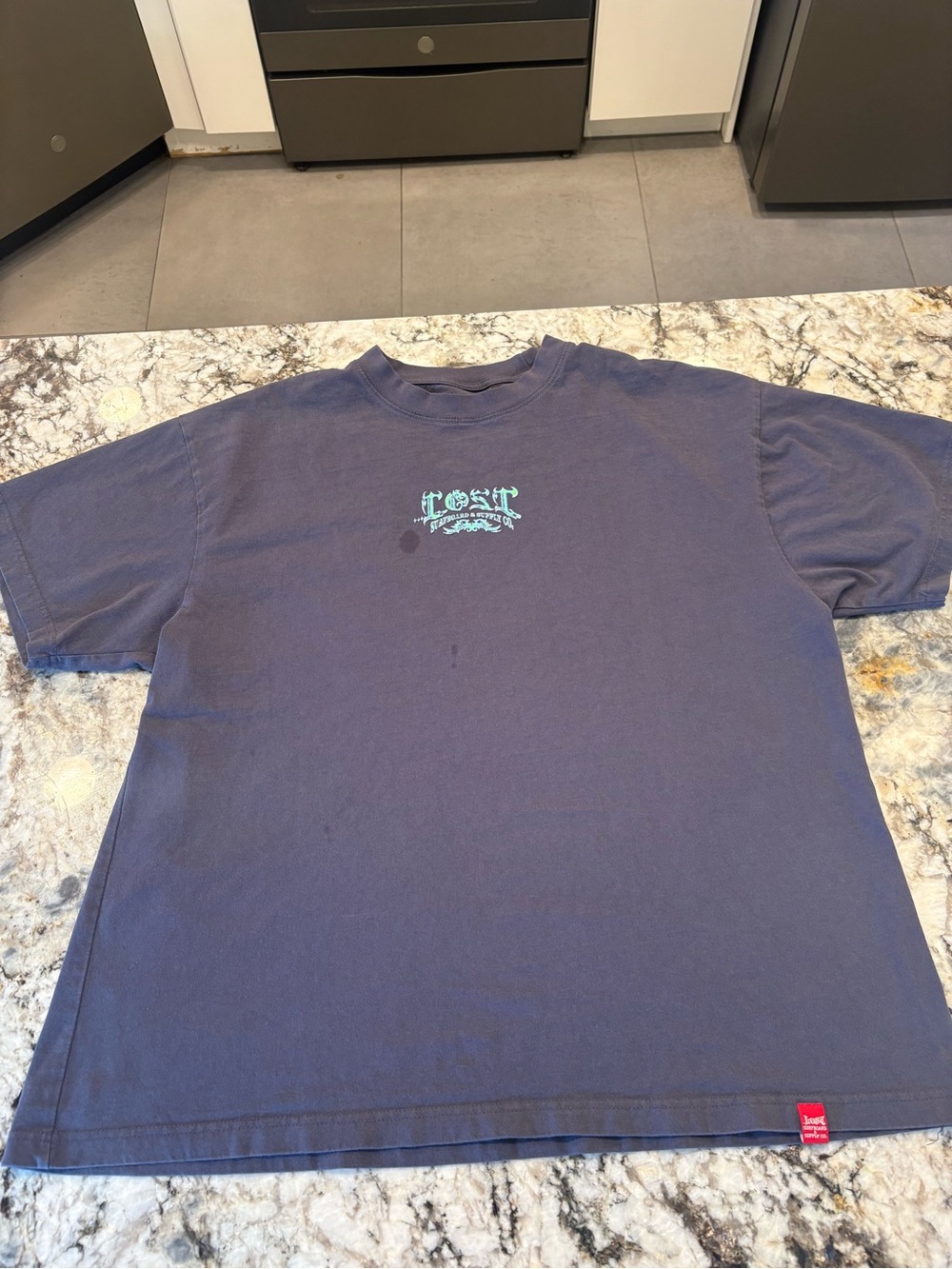 Lost Navy T-Shirt with Teal Logo